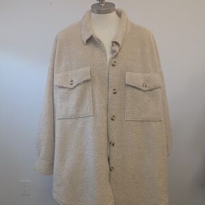 Good American Cream Textured Blazer